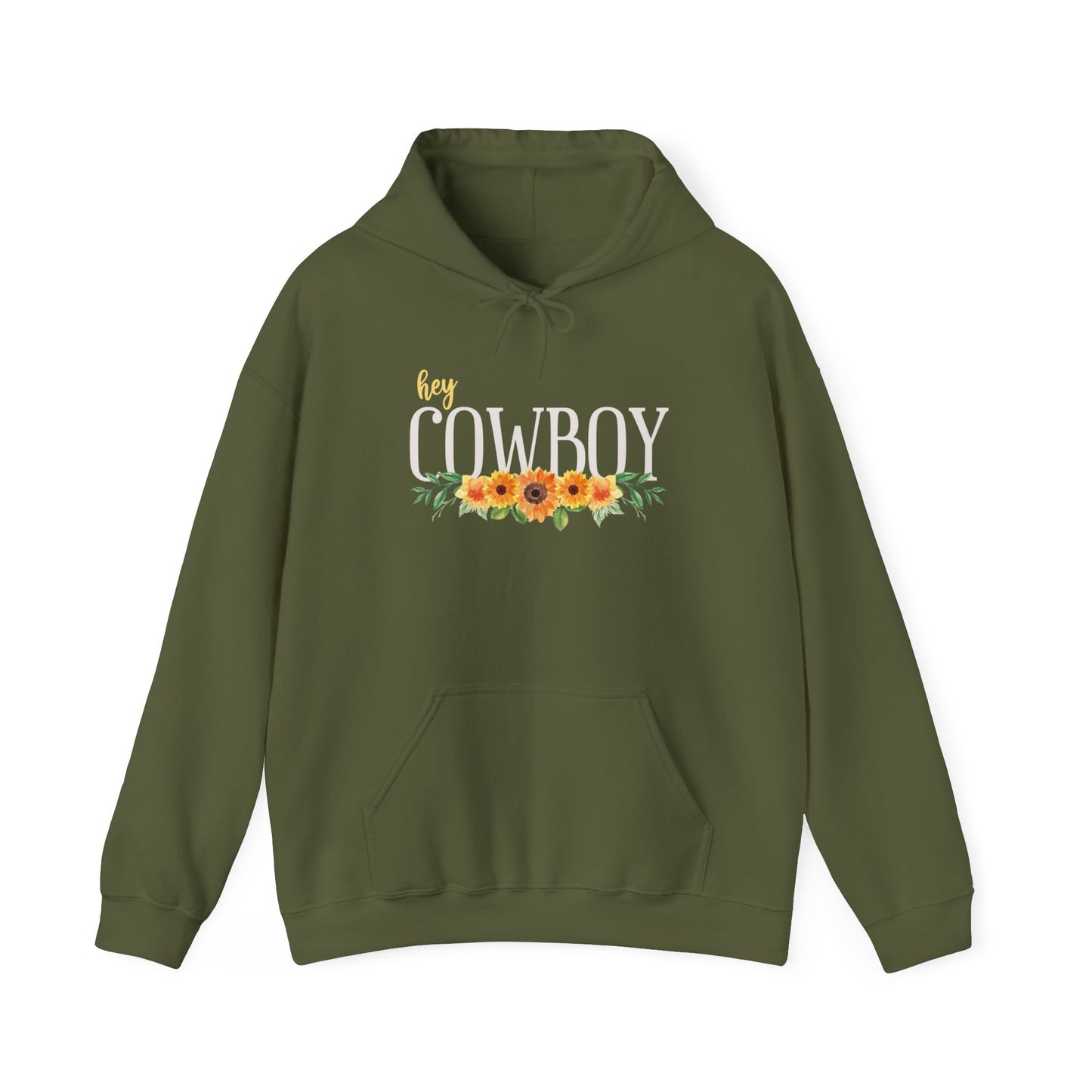 HEY COWBOY - MILITARY GREEN HOODIE