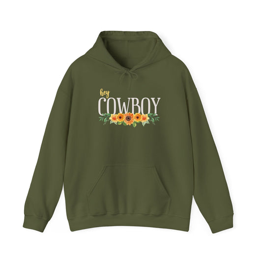 HEY COWBOY - MILITARY GREEN HOODIE
