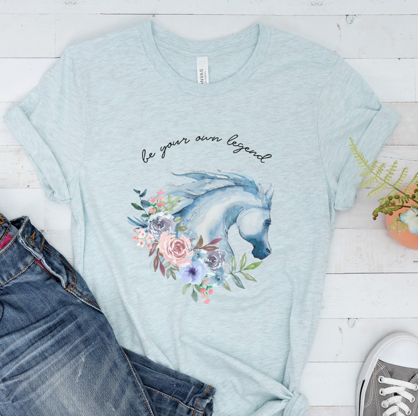 be your own legend blue horse shirt, arabian horse clothing
