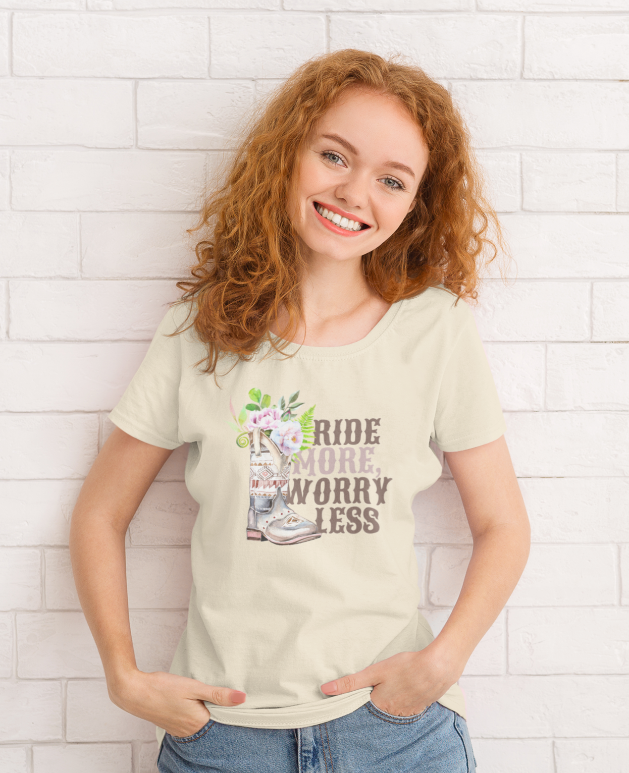 RIDE MORE WORRY LESS - CREAM TEE