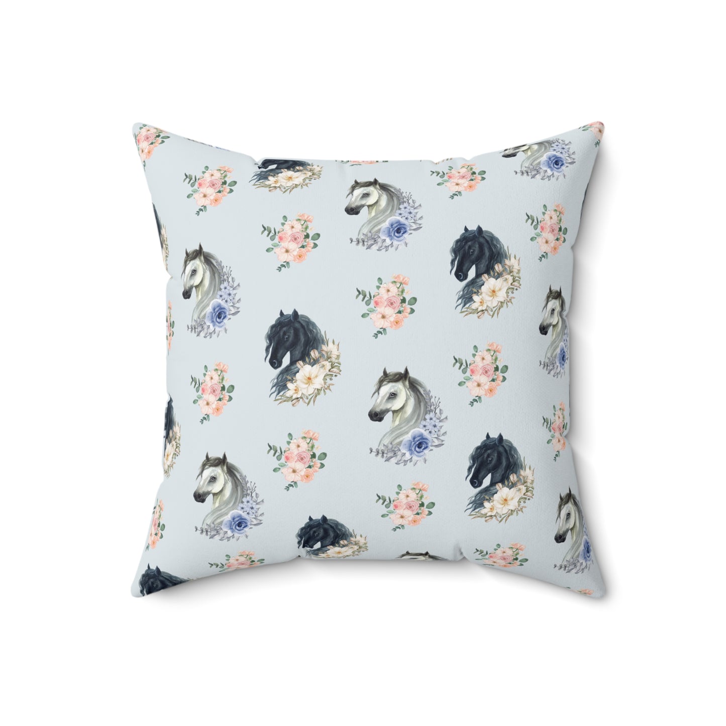 SPRINGTIME STALLIONS - FAUX SUEDE PILLOW