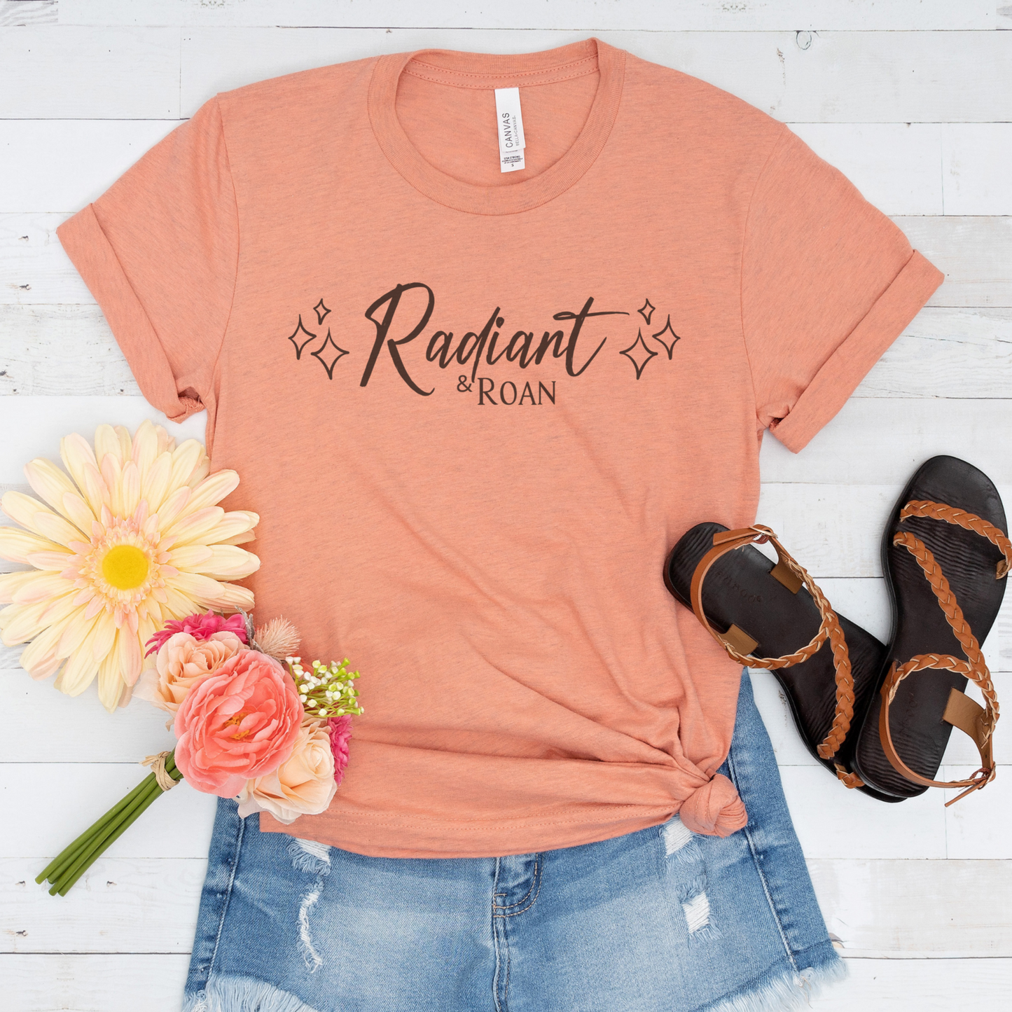 RADIANT & ROAN - HEATHER ORANGE TEE