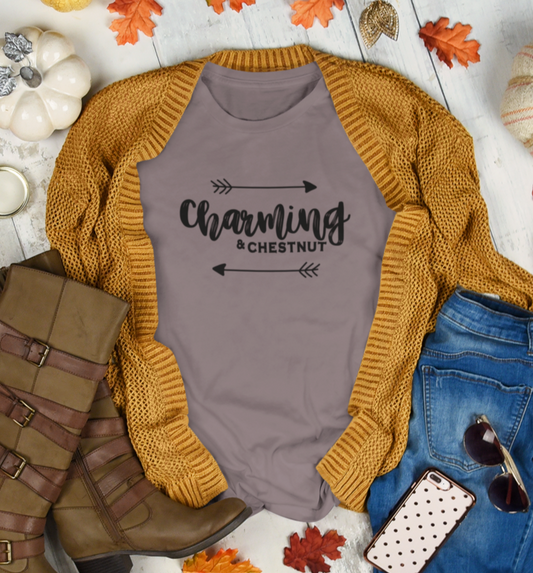 CHARMING & CHESTNUT - PEBBLE BROWN TEE