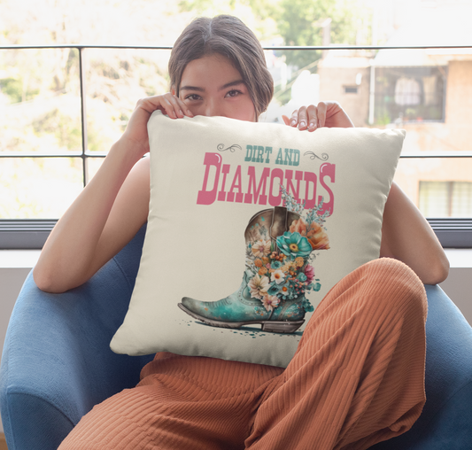 DIRT & DIAMONDS - FAUX SUEDE PILLOW